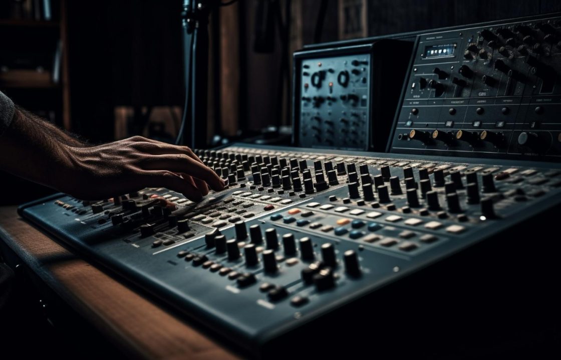 person-working-soundboard-dark-room Image by vecstock on Freepik